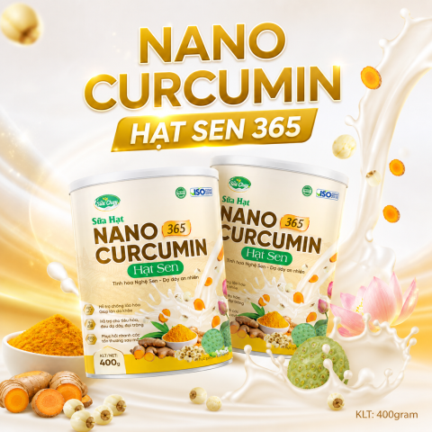 Combo 2 Sữa Nano Curcumin Hạt Sen 365 - 400g