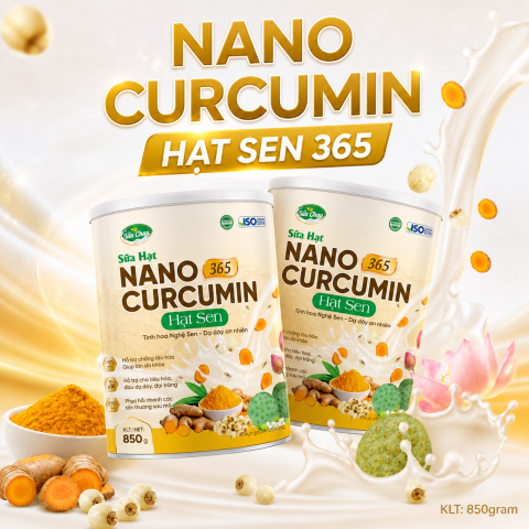 Combo 2 Sữa Nano Curcumin Hạt Sen 365 - 850g