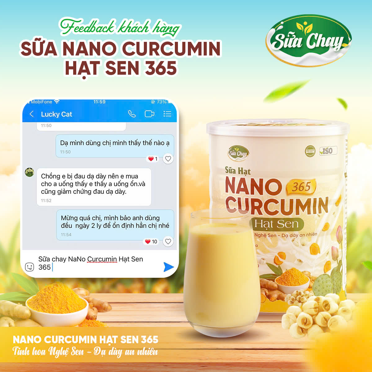 Sữa Nano Curcumin Hạt Sen 365 - 400g - Ảnh 2