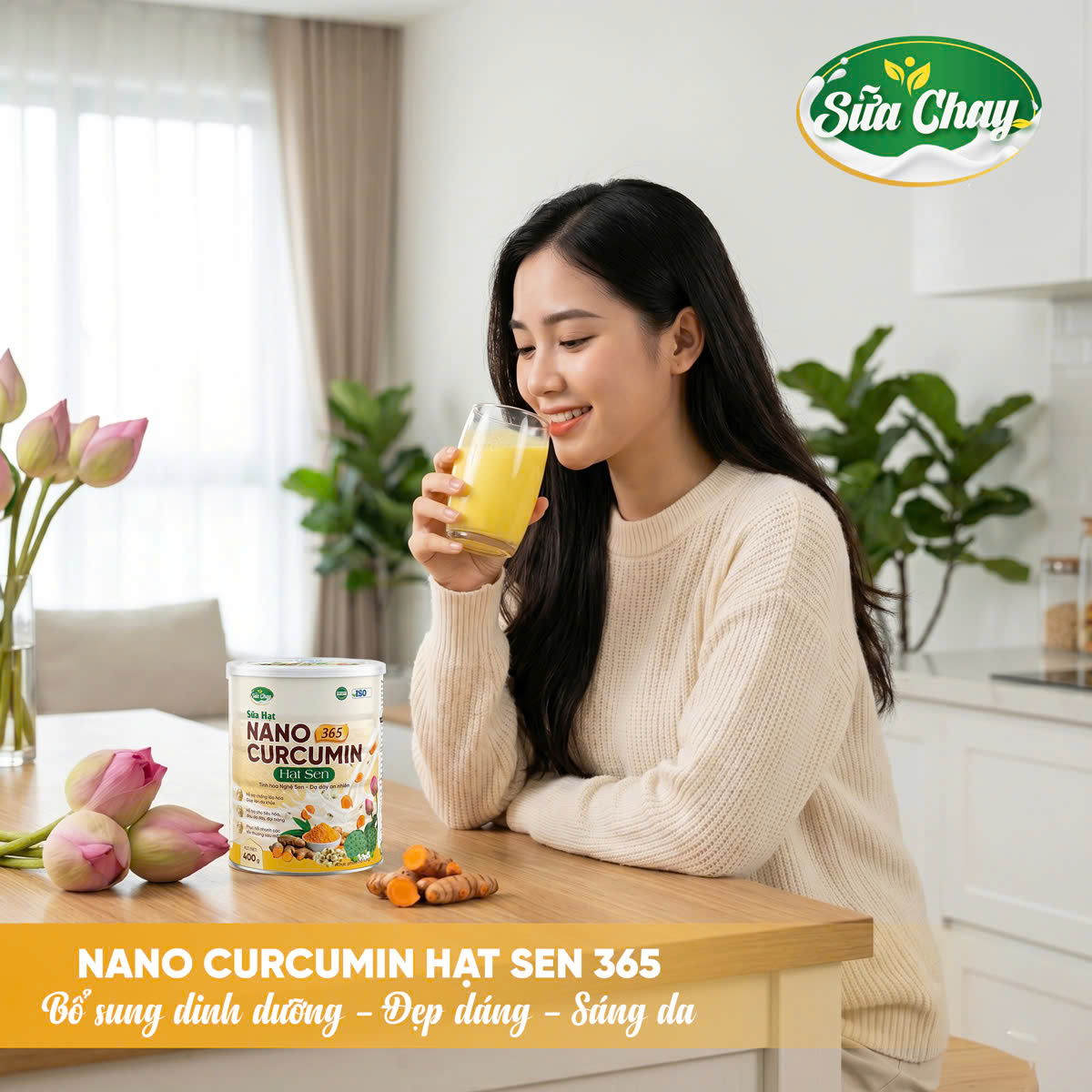 Sữa Nano Curcumin Hạt Sen 365 - 400g - Ảnh 5